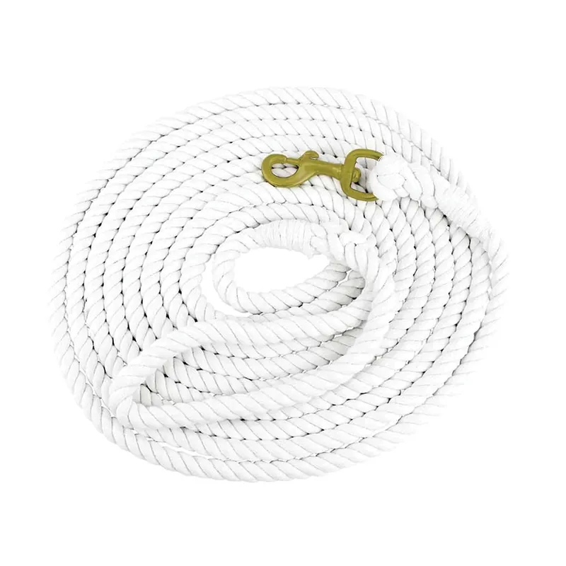EQUI-SKY 248170 Lunge Line, 1/2 in, 25 ft L, Fastening Method Bolt Snap, Clamp, Cotton Line, White
