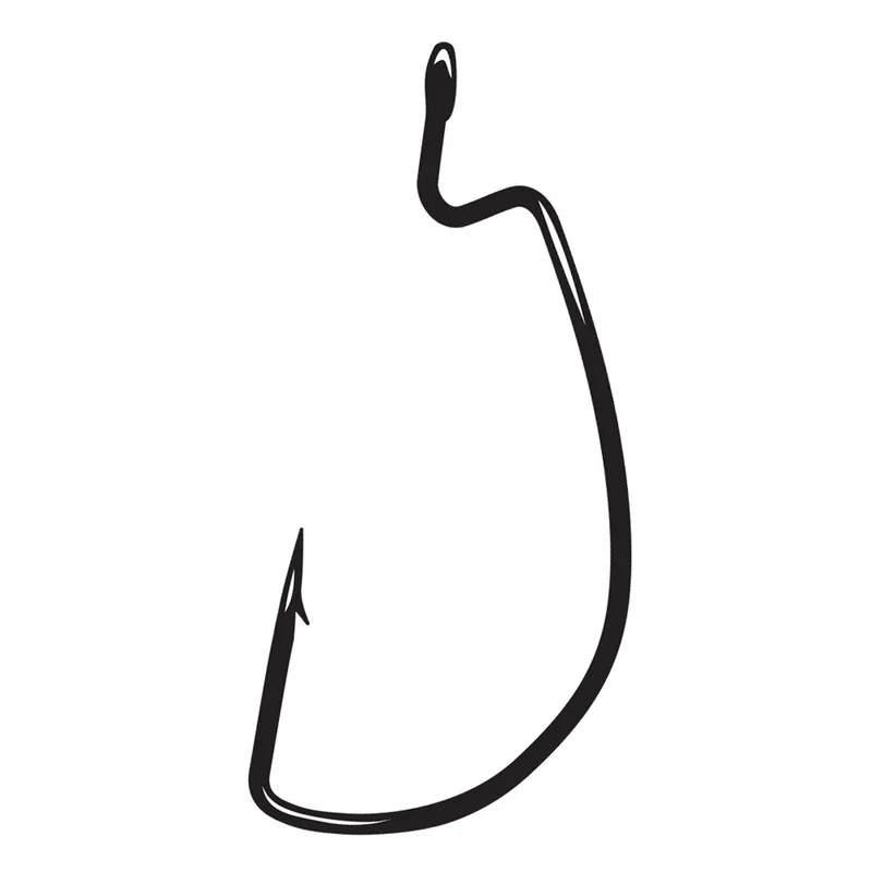Gamakatsu 74415-1/16 Weighted Superline Extra Wide Gap Worm Hook, Nickel Silver Black
