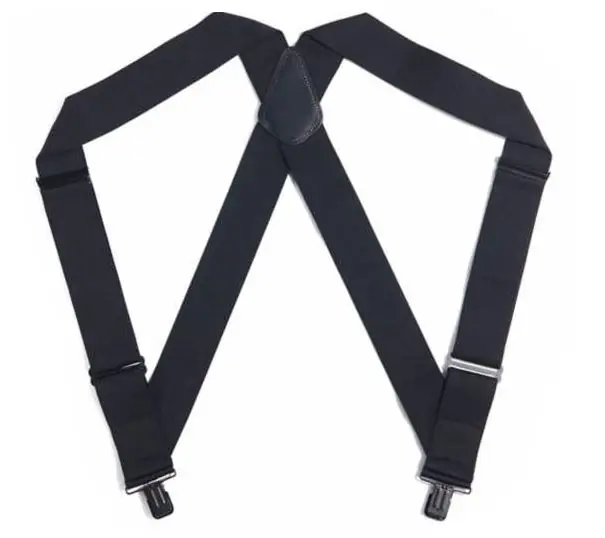 Carhartt CH-45009 Suspenders, Men‘s, One-Size, Leather, Black, Elastic Closure