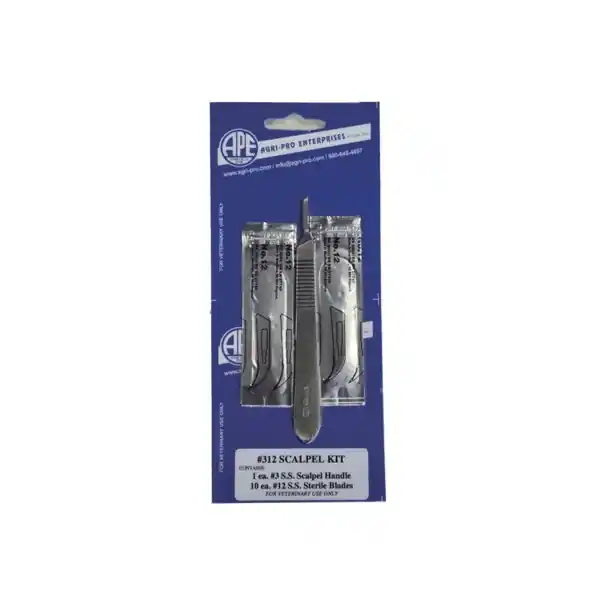 APE 309422 Scalpel Kit, 22 Blade, Stainless Steel Handle
