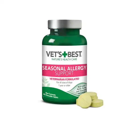 Vet‘s Best Seasonal Allergy Support Supplement, Chewable Tablet, 60ct