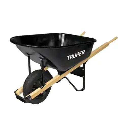 TRUPER TRU TOUGH 30354 Wheelbarrow, Steel, 16 in Wheel, Medium-Duty Handle