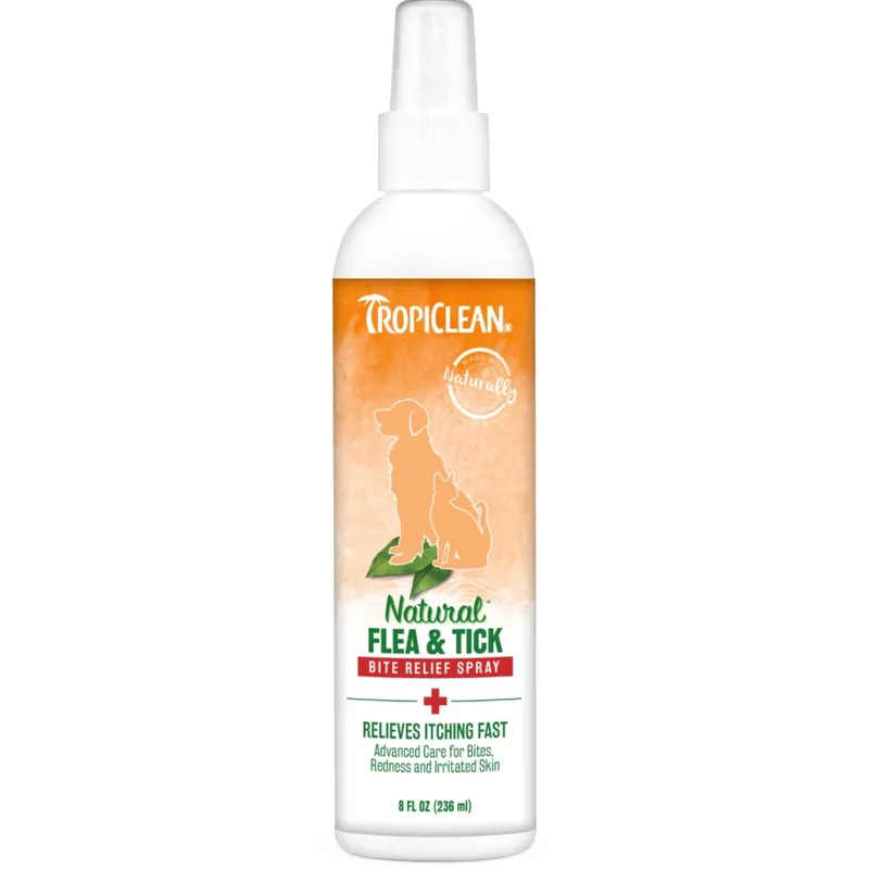 TropiClean Natural Flea and Tick Bite Relief Pet Spray, 8oz
