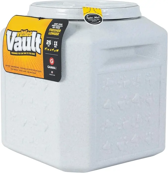 Petmate Vittles Vault Pawprint Outback Food Storage Container 25lbs - Granite Stone