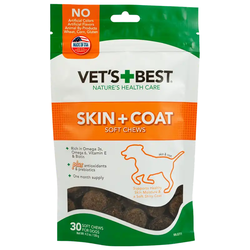 Vet‘s Best Dog Soft Chew Skin & Coat, 30ct