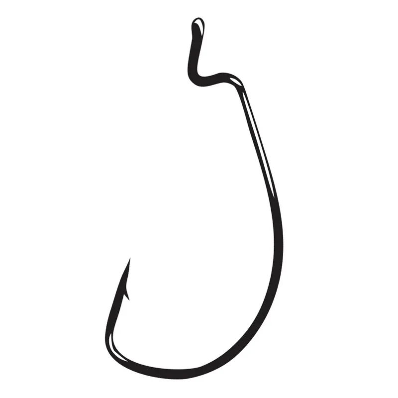 Gamakatsu 58415-25 Offset Shank Extra Wide Gap Worm Hook, HCS, Nickel Silver Black