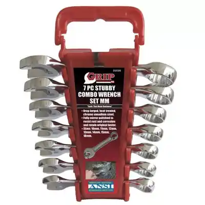 GRIP 89098 Wrench Set, 7-Piece, Chrome Vanadium Steel, Mirror Polished