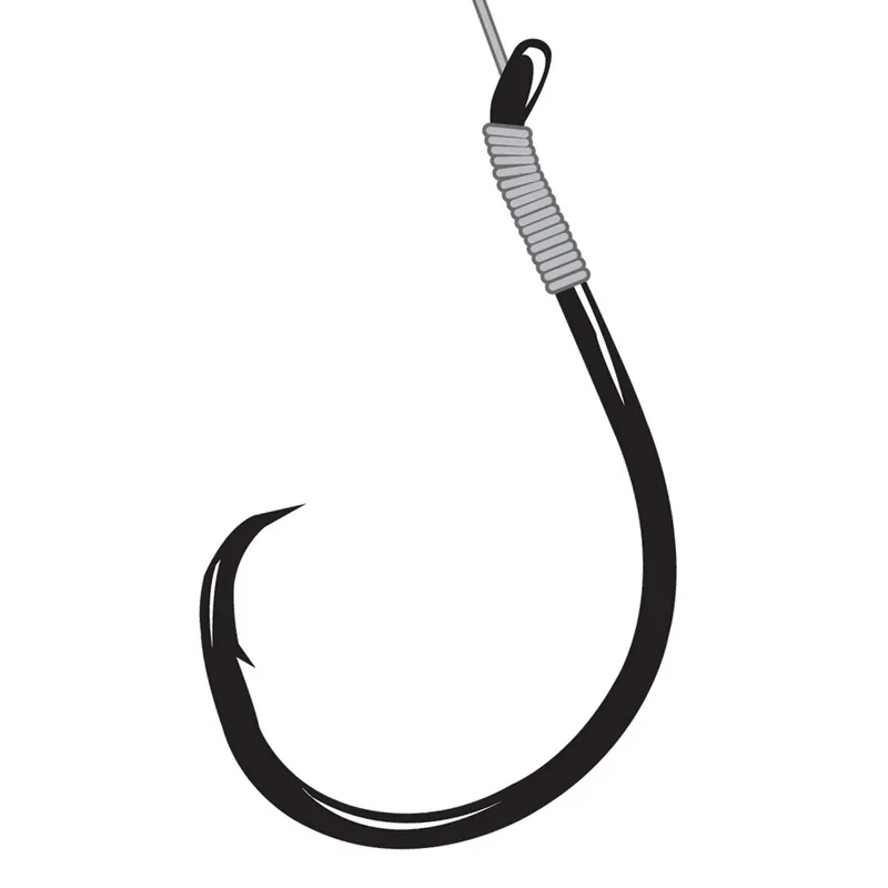 Gamakatsu 300418-50 Catfish Rig Circle Hook, Nickel Silver Black