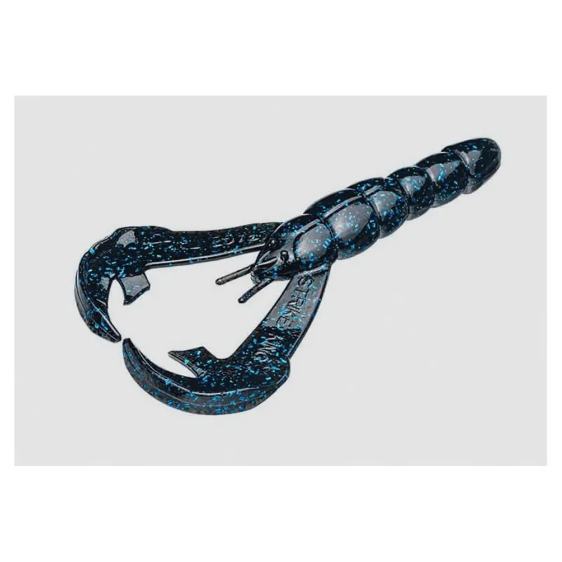 Strike King Rage Tail RAGE CRAW RGCRW-2 Soft Bait, Plastic, Black/Blue Bait