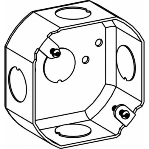 Orbit 3RB Series 3RB-50 Outlet Box with Extension Ring, 1-Gang, 5-Knockout, 1/2 in Knockout, Steel, Gray