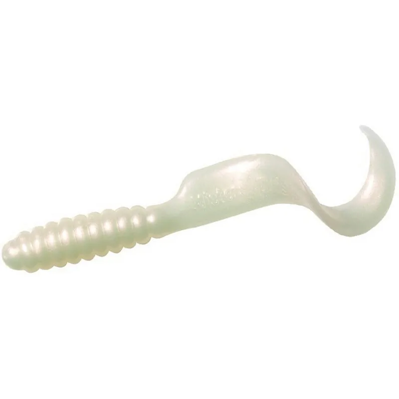 MISTER TWISTER 4TSF20 1P Lure, Twisted Tail, Plastic, White Pearl Lure