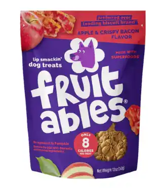 Fruitables Healthy Baked Apple Bacon Dog Treats 7oz