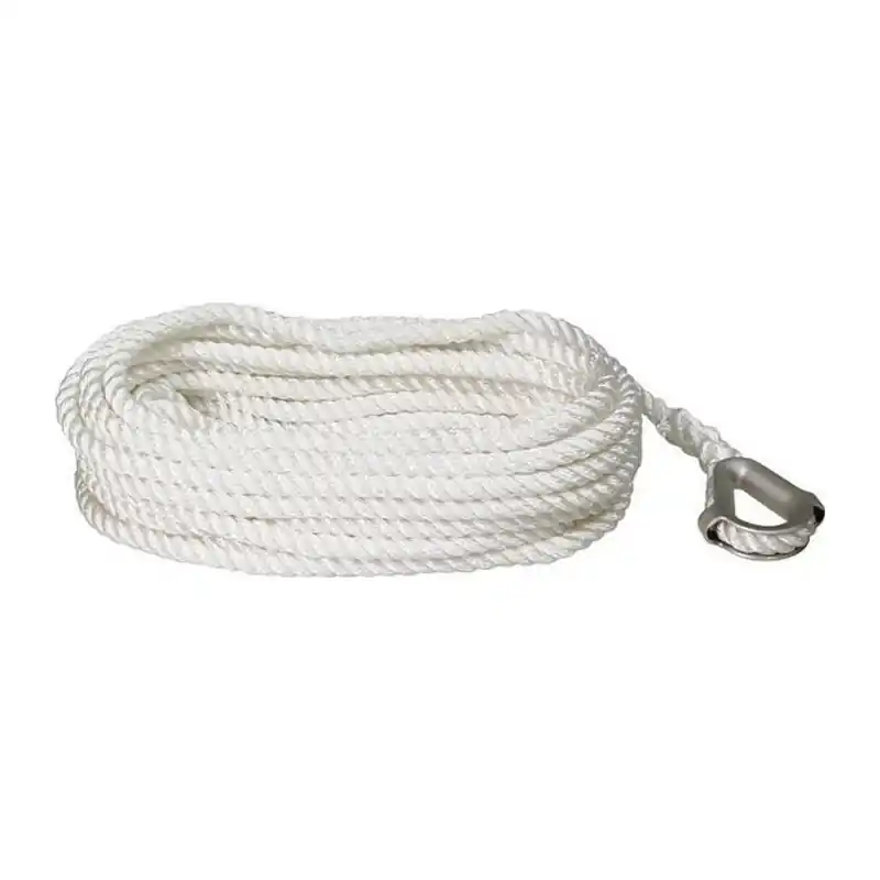 SeaSense 50013025 Twisted Anchor Line, 3/8 in Dia, 50 ft L, Nylon, White