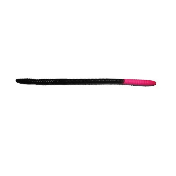 STOPPER LURES 2WBSM1PK-1RT Magnum Fishing Lure, Rigged Worm, Bass, 2-Hook, Plastic, Purple/Red Tail Lure
