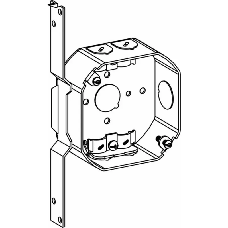 Orbit 4RB-NM-FB Switch Box, 4 in OAW, 1-1/2 in OAD, 4 in OAH, 6-Knockout, Steel Housing Material, Gray