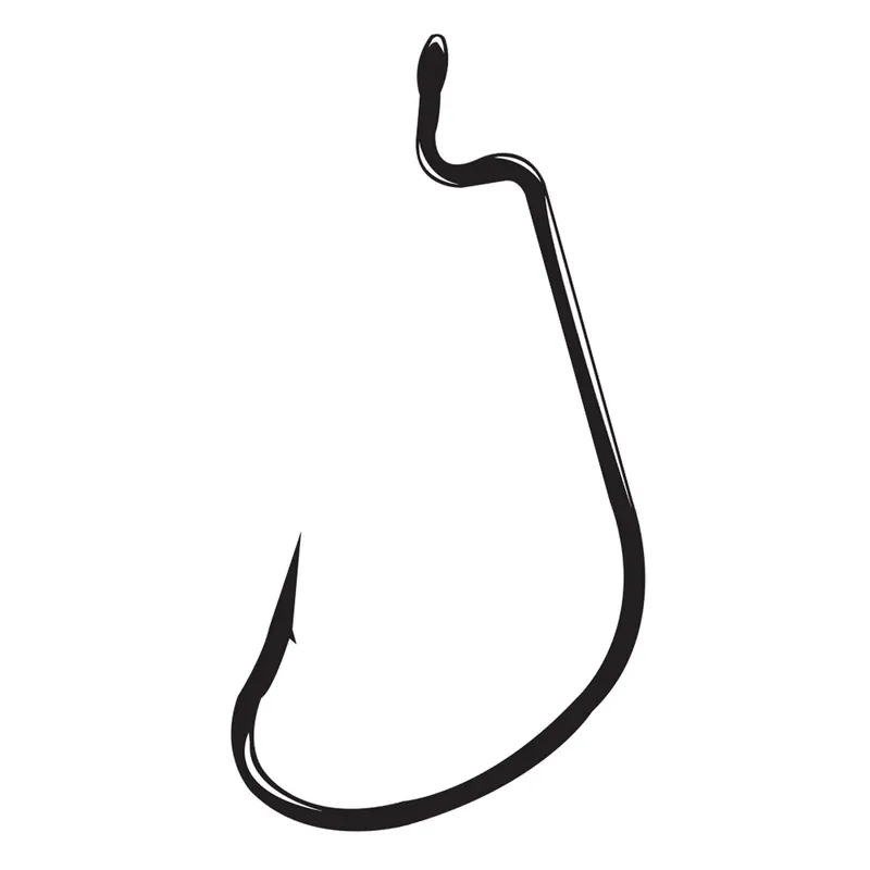 Gamakatsu 204415-25 Offset Shank Worm G-Lock Hook, HCS, Nickel Silver Black