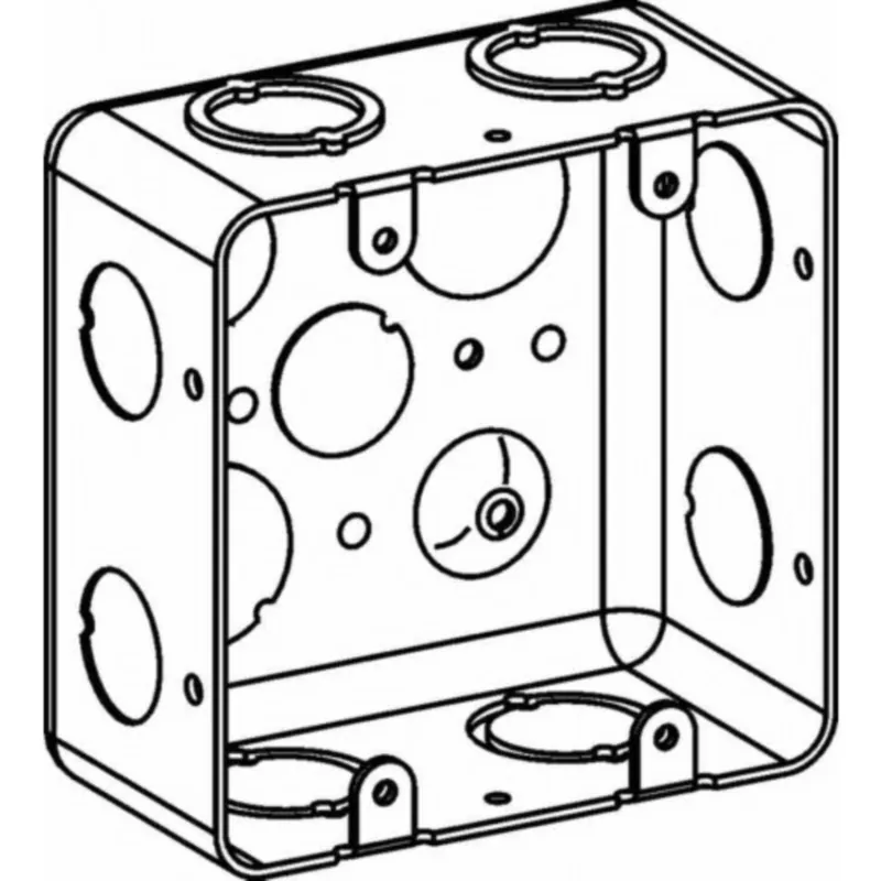 Orbit DHB-2 Drawn Handy Box, 2-Gang, 2-Outlet, 12-Knockout, 1, 1/2, 3/4 in Knockout, Steel, Gray, Galvanized