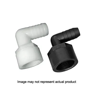 GREEN LEAF EL3438 90 deg Elbow, 3/4 in, MNPT, 3/8 in, Barb, Nylon