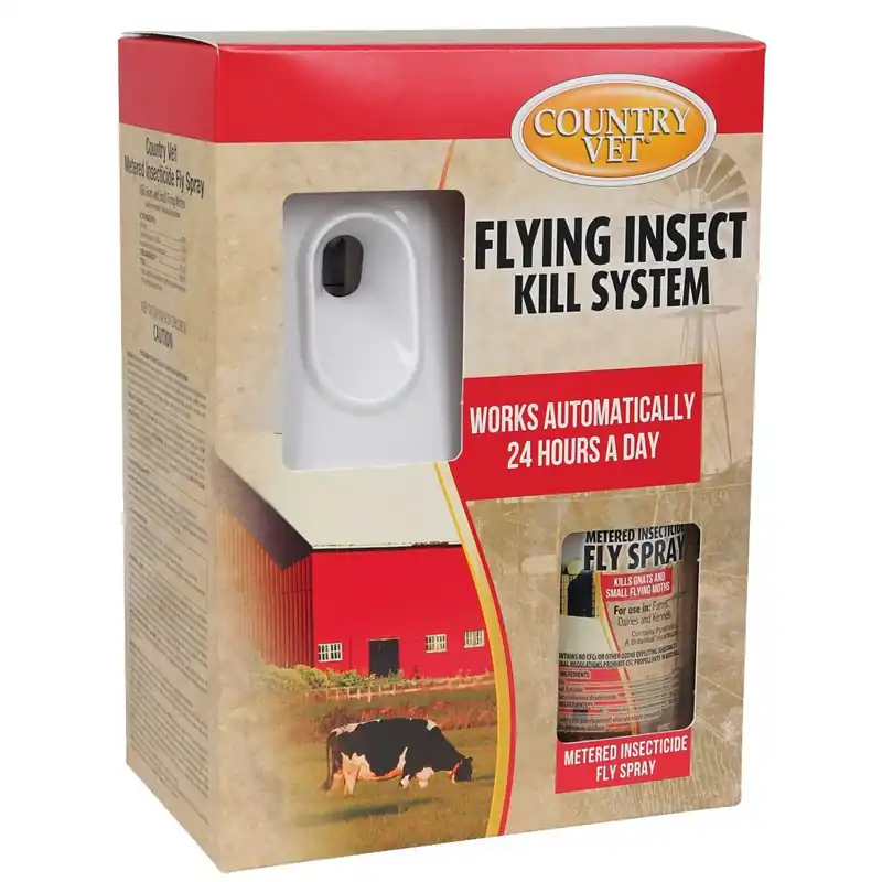Country Vet 321996CVB Flying Insect Dispenser Kit, Aerosol, Mild, Pleasant