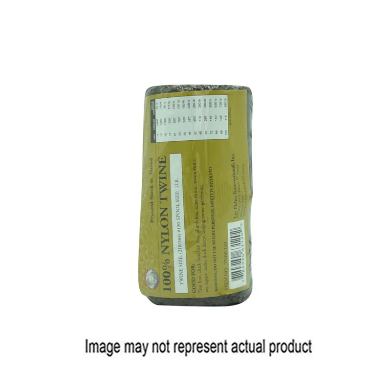 LEE FISHER SPROTS TNBB-120 Braided Twine, 120 Dia, 115 ft L, 880 lb Working Load, Nylon, Black