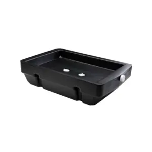 Midwest Can 6601 Drain Pan, Closed Top, Polyethylene, Black