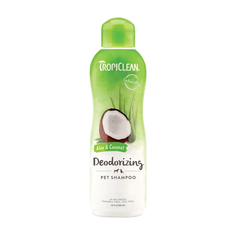 TropiClean Aloe & Coconut Deodorizing Shampoo for Pets, 20 oz