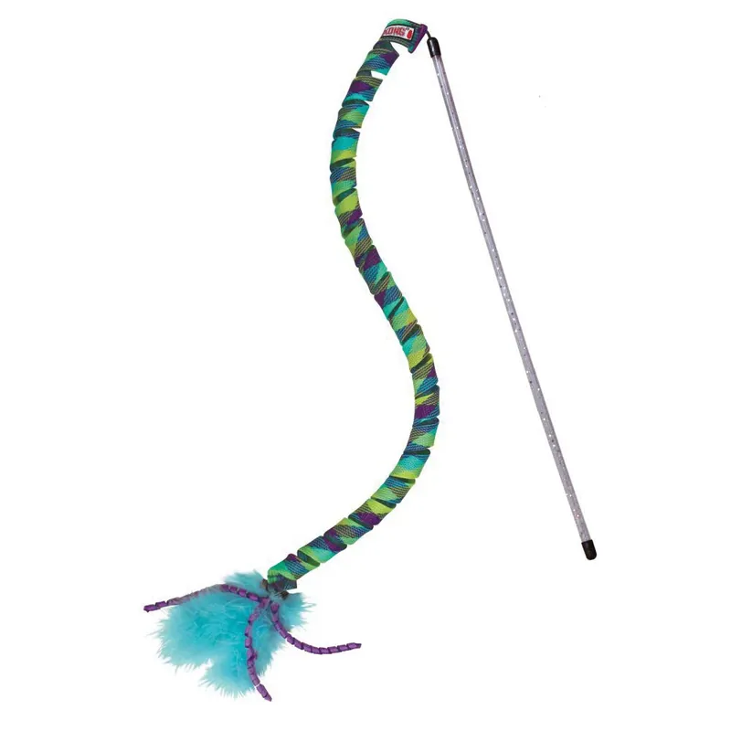 KONG CAT52 Cat Toy, One-Size, Curlz Teaser, Blue