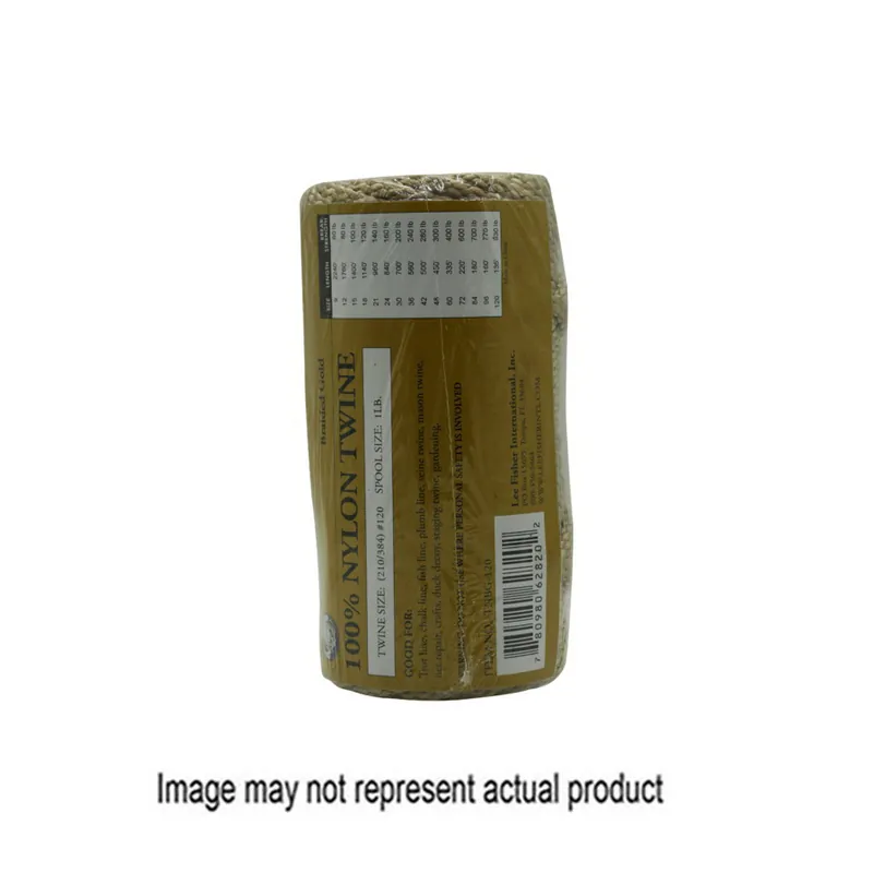 LEE FISHER SPROTS TNBG-120 Braided Twine, 120 Dia, 135 ft L, 930 lb Working Load, Nylon, Gold
