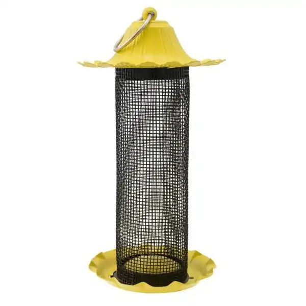 Stokes Select Little-Bit 38194 Finch Screen Feeder, 8.8 in H, Flower Top, 0.5 lb, Plastic, Yellow, Powder-Coated