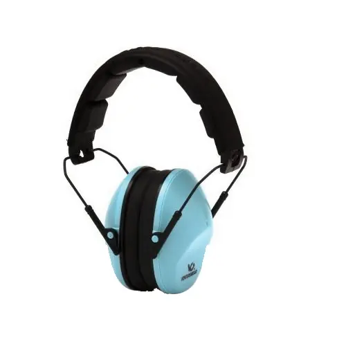 VENTUREGEAR VGPM9026C Earmuff, 22 dB NRR, Padded Headband, Black/Light Blue