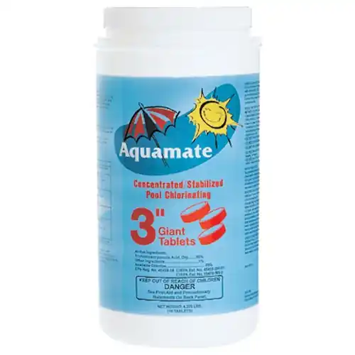 Aquamate GT4 Chlorinating Tablet, Tablet, Chlorine-Like Bleach, 4.375 lb Bottle