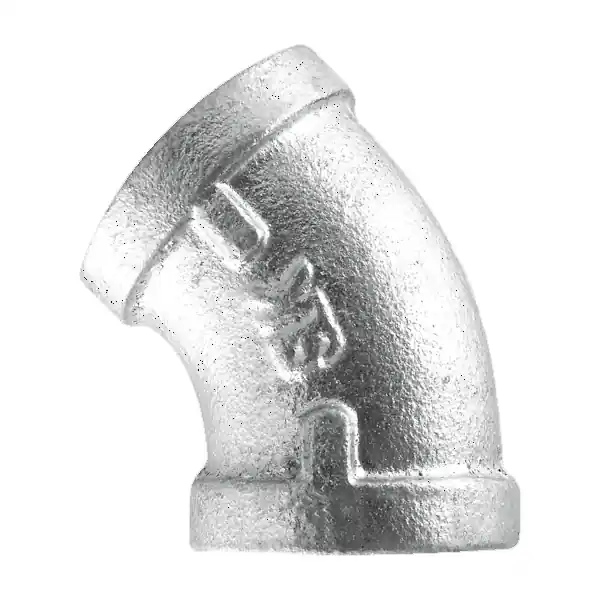 STZ 311 E45 112 Galvanized Pipe Elbow, 1-1/2 in, 45 deg Angle, Malleable Iron, 300 psi Pressure