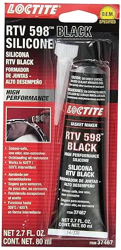 LOCTITE 598 RTV Black High-Performance Silicone Gasket Maker, 80 ml Tube, 491985