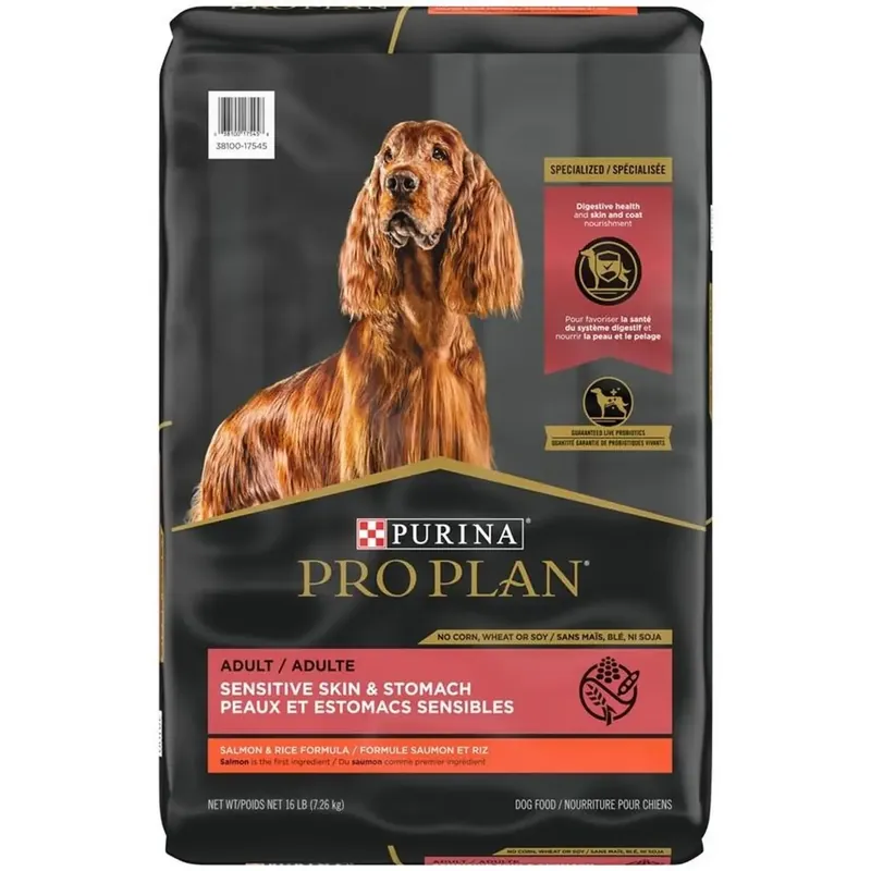 Purina Pro Plan Focus Sensitive Skin & Stomach Salmon & Rice Formula Adult Dog Food, 16 lbs.