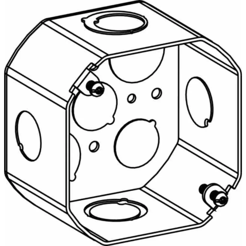 Orbit 4RDB-MKO Switch Box, 4 in OAW, 2-1/8 in OAD, 4 in OAH, 1-Gang, 9-Knockout, Steel Housing Material, Gray