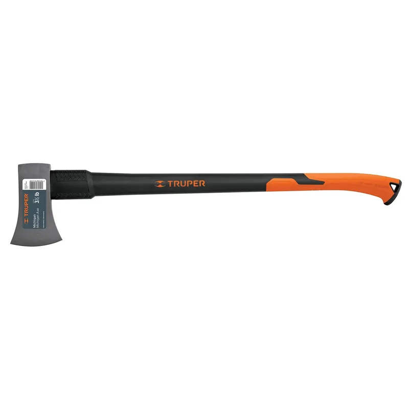 TRUPER HM3-1/2F Michigan Axe, 3.5 lb Head, Steel Head, Fiberglass Handle, 36 in OAL