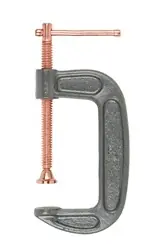 Lincoln Electric KH908 C-Clamp, 1200 lb Clamping, 6 in Max Opening Size, 2-1/4 in D Throat, Steel Body, Gray Body