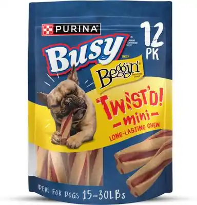 Purina Busy Bone with Beggin‘ Twist‘d! Long-Lasting with Real Bacon Mini Dog Treats 12.2oz