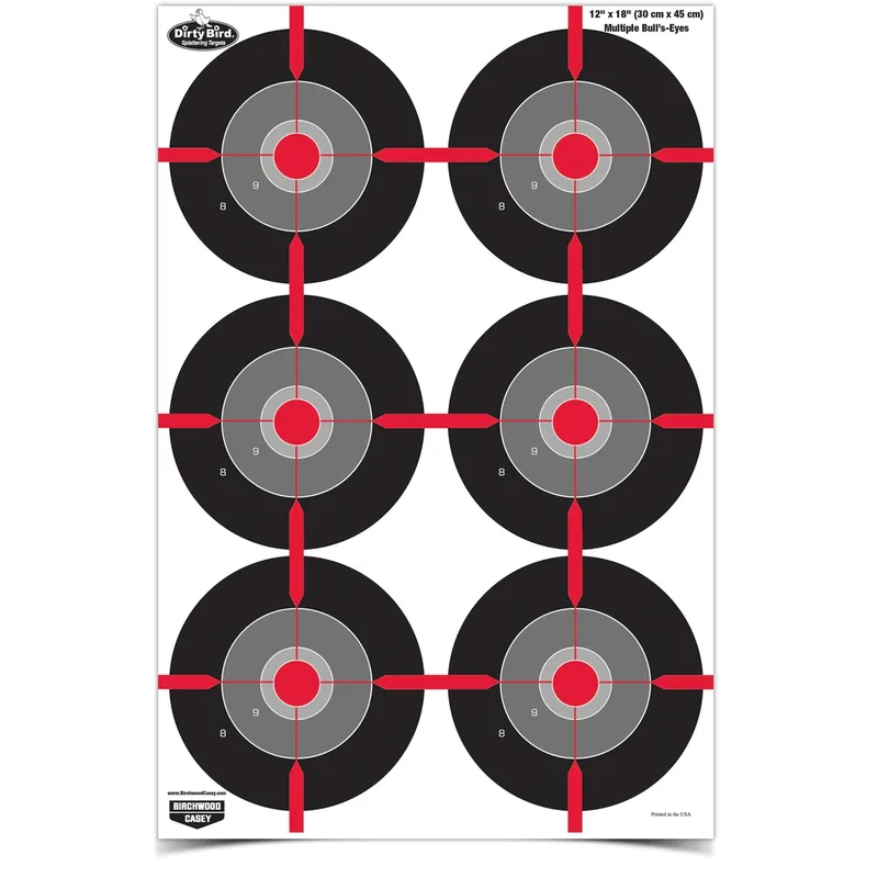 BIRCHWOOD CASEY Dirty Bird 35705 Shooting Target, Black/Gray/Red/White