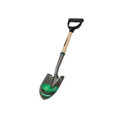 TRUPER TRU TOUGH 31196 Trunk Buddy Round Point Shovel, 16 ga Gauge, American Ash Handle, D-Style Handle