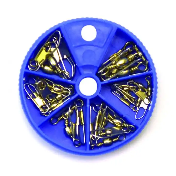 EAGLE CLAW 01181-001 Barrel Swivel with Safety Snap, Brass