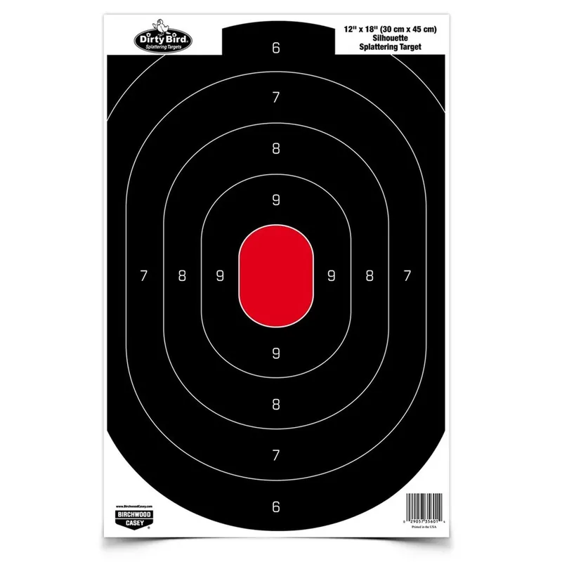 BIRCHWOOD CASEY Dirty Bird 35608 Silhouette Target, Splatter, Black/Red
