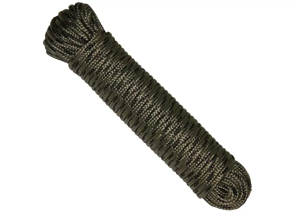 GRIP 28764 Multi-Purpose Rope, 3/16 in Dia, 65 ft L, 56 lb Working Load, Polypropylene, Camouflage
