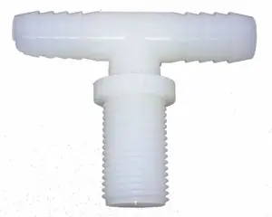 Green Leaf NTT38 Nozzle Body Tee, 3/8 in, Hose Barb x Hose Barb x MNPT, Nylon