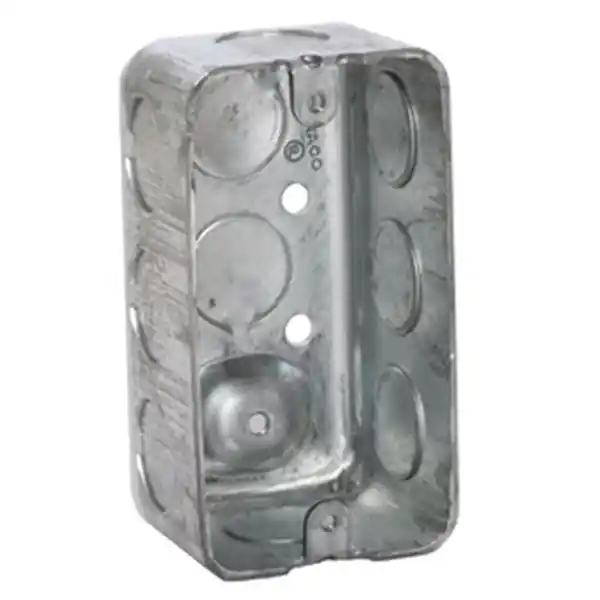 Orbit DHB-1-50 Drawn Handy Box, 1-Gang, 10-Knockout, 1/2, 3/4 in Knockout, Steel, Gray, Galvanized