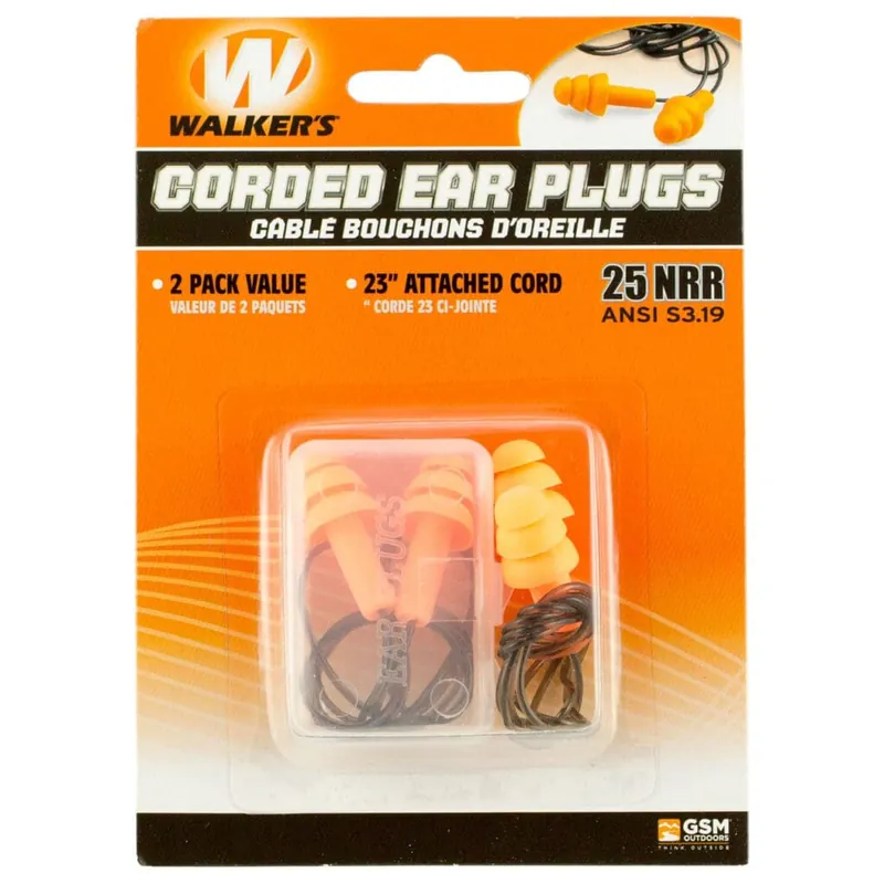 Walker‘s Corded Ear Plugs - 2pk