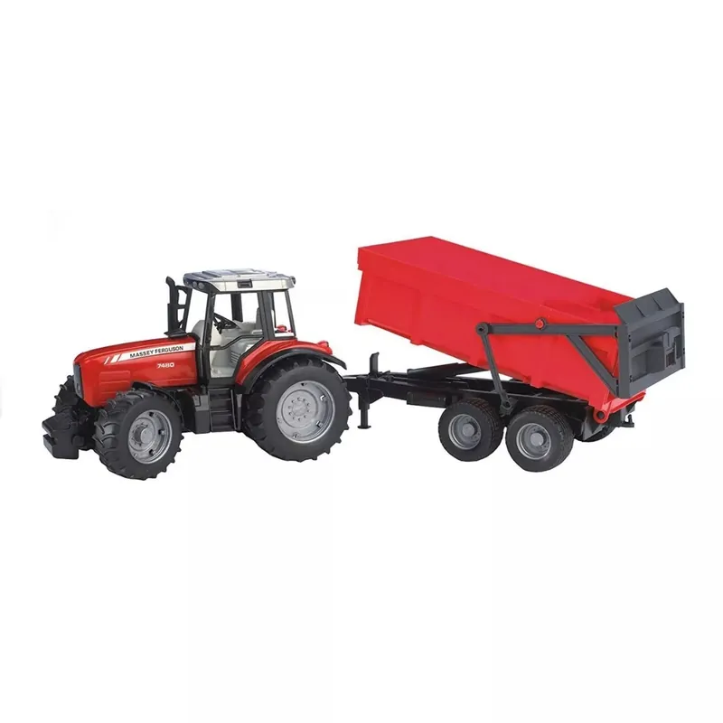 Bruder 1 16 Massey Ferguson 7480 with Tipping Trailer Toy