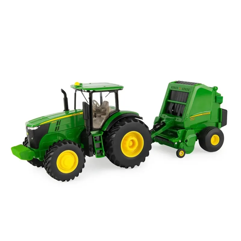 Ertl 1 32 John Deere 7270R with 560R Round Baler Toy