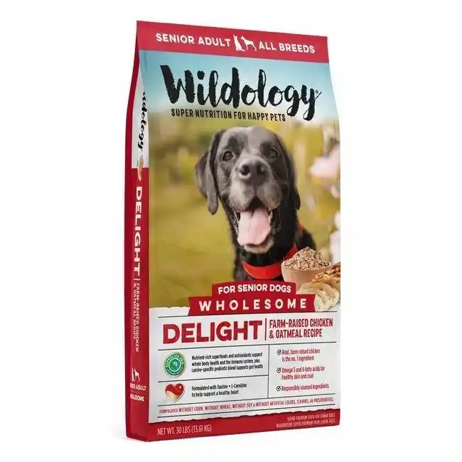 Wildology Delight Chicken and Oatmeal Recipe Dry Senior Dog Food - 30 lbs.