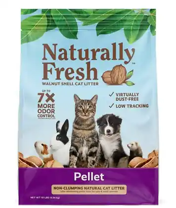 Naturally Fresh Unscented No Clumping Walnut Cat Litter - 10 LB.